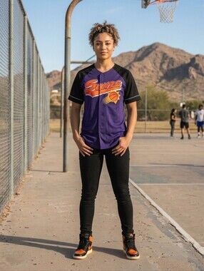 Ultra Game Phoenix Suns Button-Up Baseball Jersey Shirt-Sm, NWOT
